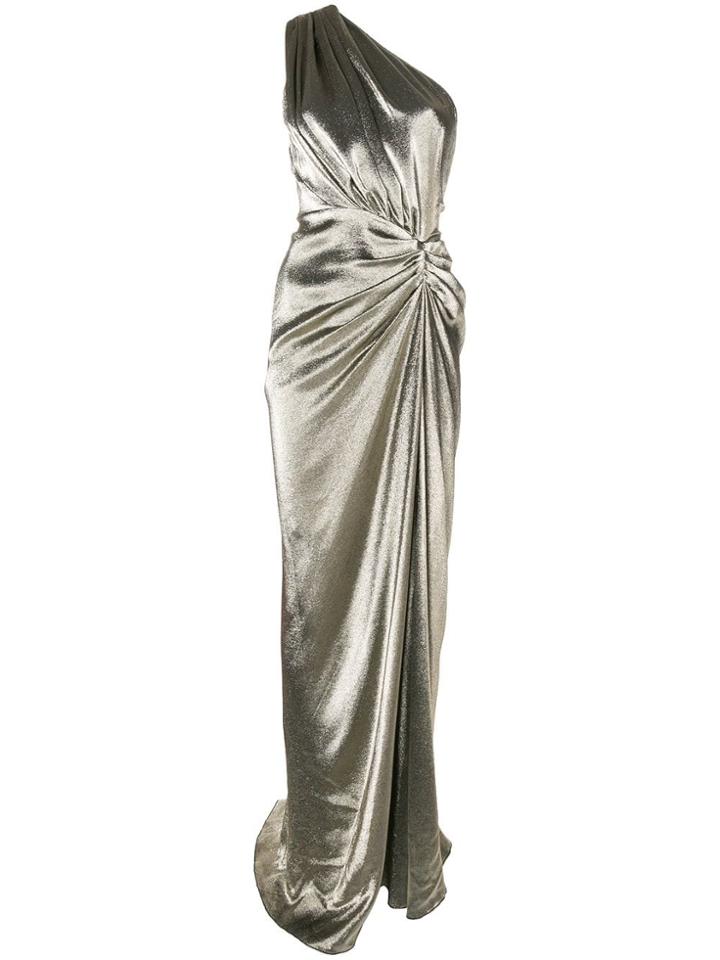 Rhea Costa Asymmetrical Evening Gown - Metallic