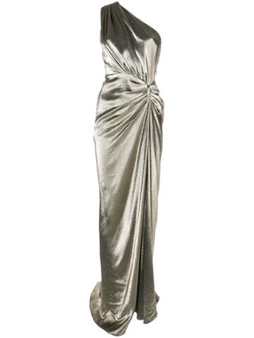 Rhea Costa Asymmetrical Evening Gown - Metallic