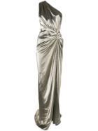 Rhea Costa Asymmetrical Evening Gown - Metallic