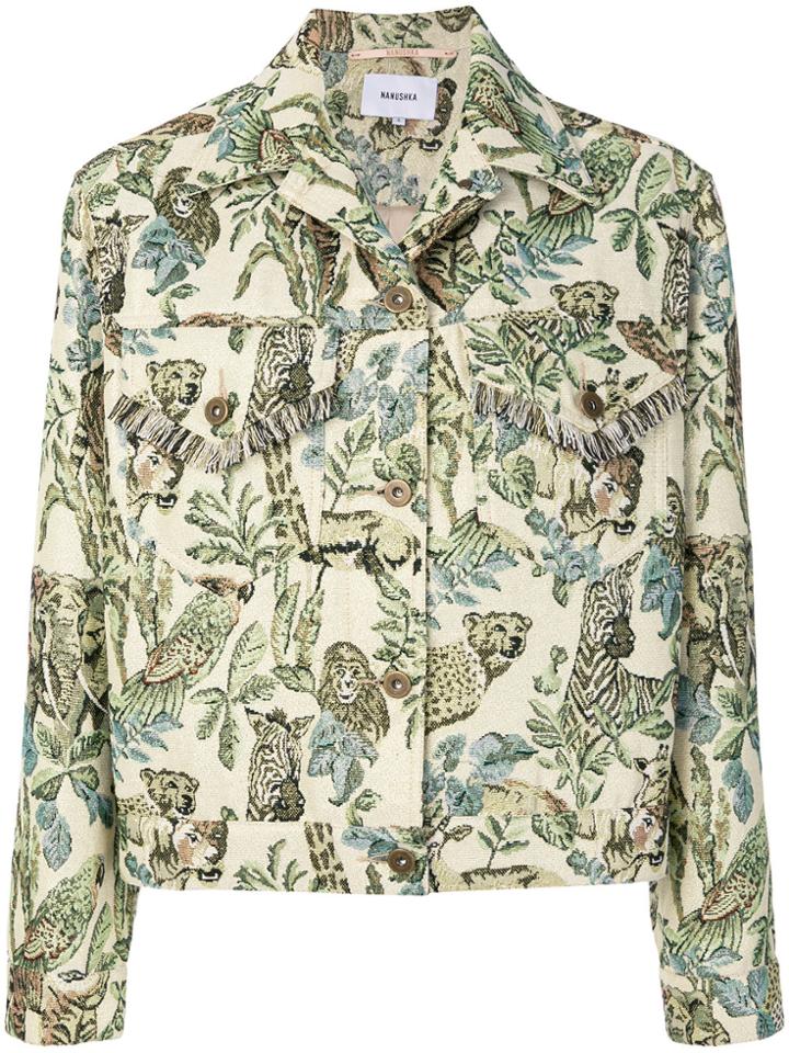 Nanushka Kiowa Animal Print Jacket - Green