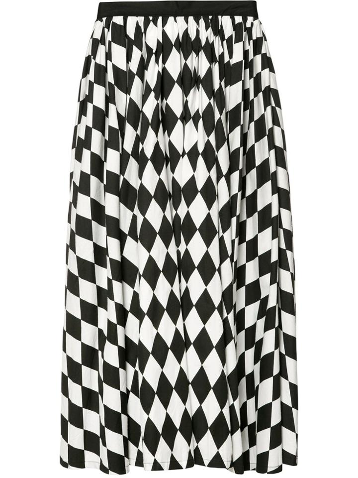Tome Diamond Print Full Skirt - Black