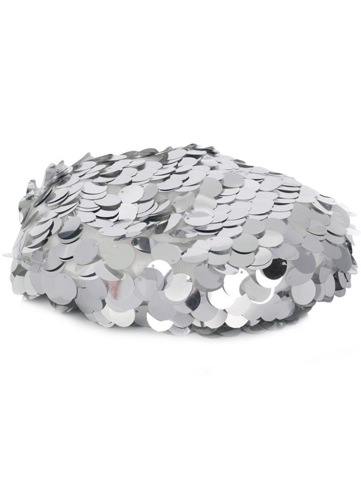 Maison Michel Sequin Billy Hat - Silver