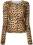 Blumarine Leopard Print Cardigan And Tank Set, Women's, Size: 46, Brown, Viscose/spandex/elastane