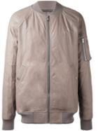 Rick Owens Padded Bomber Jacket, Men's, Size: 52, Nude/neutrals, Cotton/calf Leather/feather Down/virgin Wool