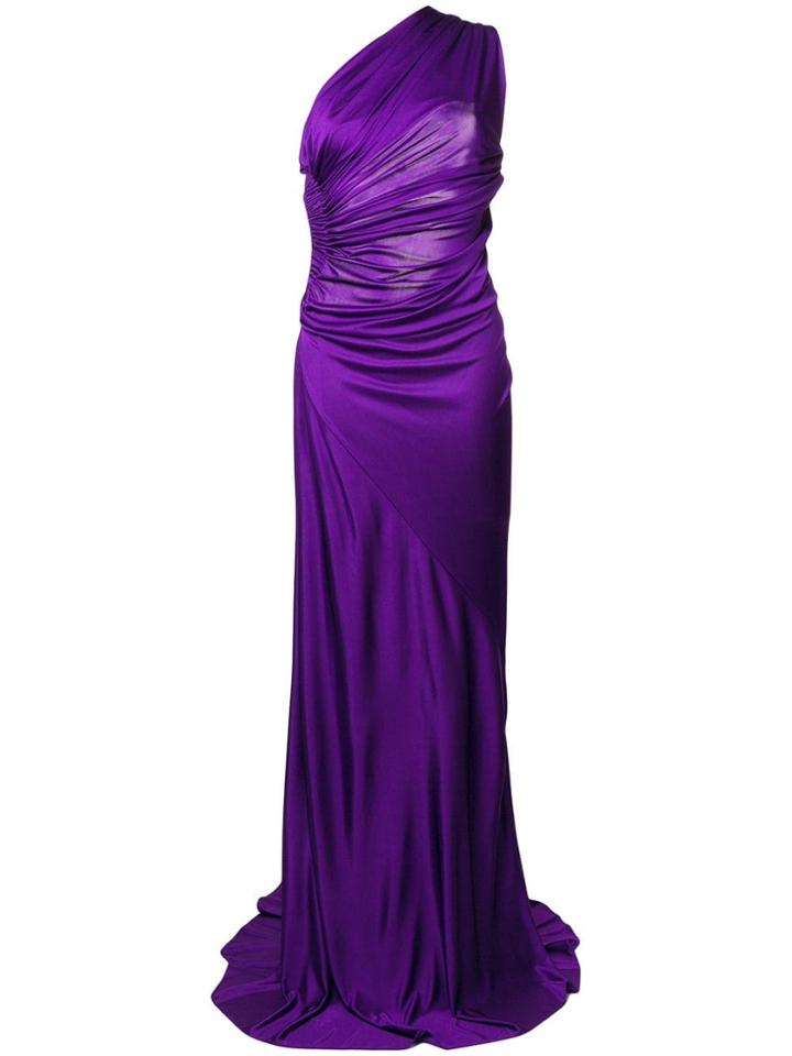 Roberto Cavalli Slit One-shoulder Dress - Purple
