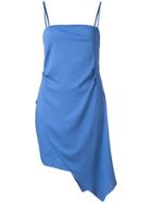 Michelle Mason Asymmetrical Drape Mini Dress - Blue
