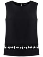 Reinaldo Lourenço - Cut Out Details Top - Women - Acetate - 40, Black, Acetate