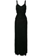 Christopher Esber Button Trim Ribbed Long Dress - Black