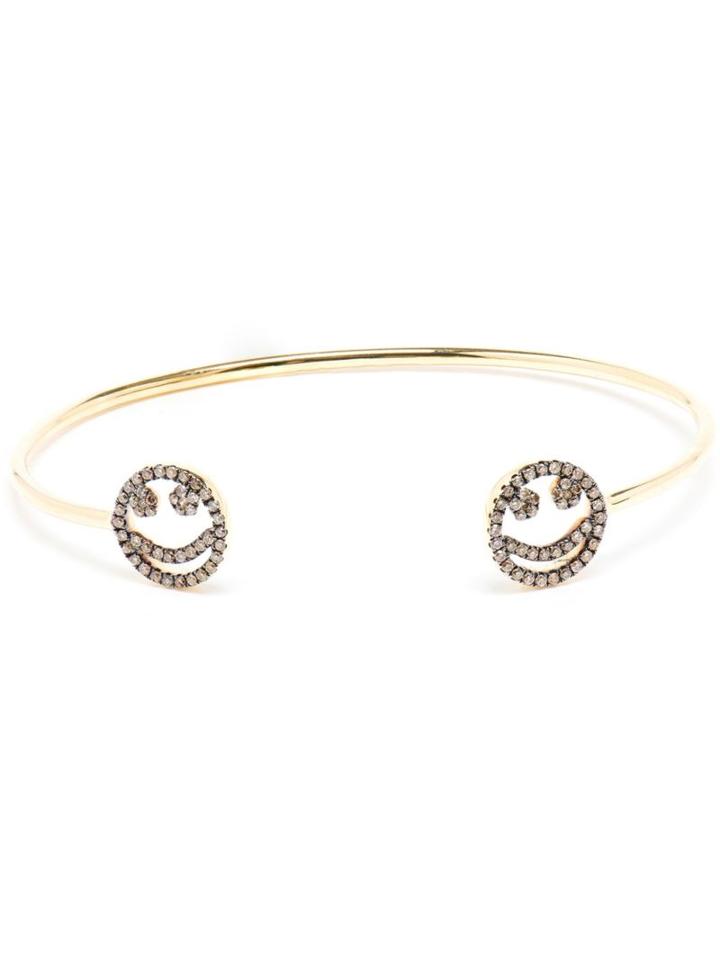 Rosa De La Cruz 'smile' 18kt Gold And Brown Diamond Bangle