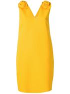 Msgm Rosette-embellished Dress - Yellow