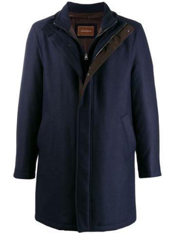 Doriani Cashmere Placket Coat - Blue