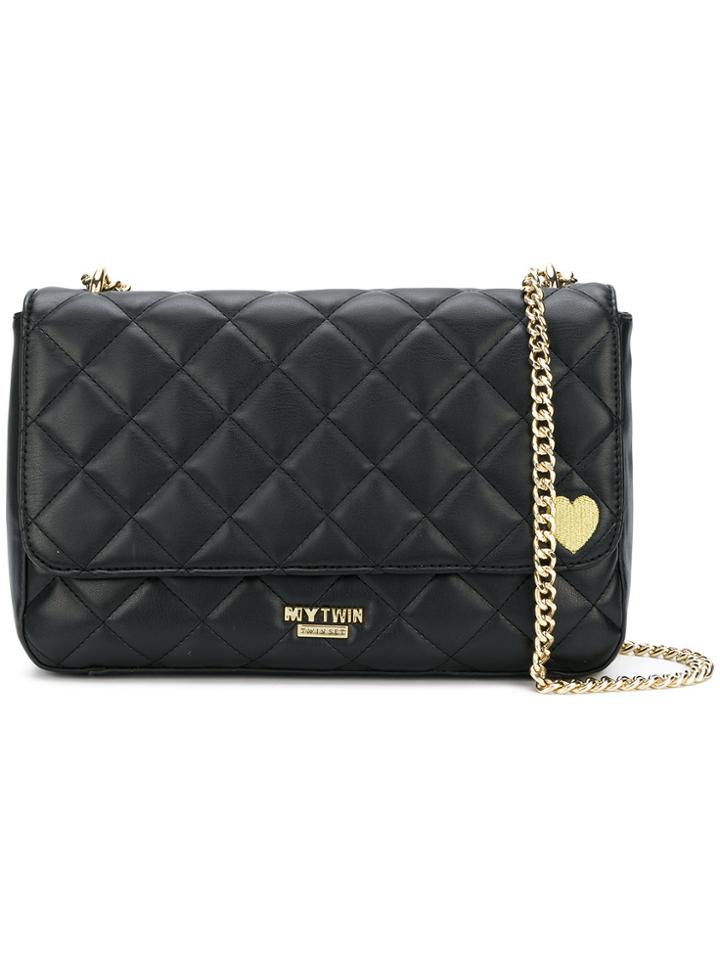 Twin-set Diamond Quilt Shoulder Bag - Black