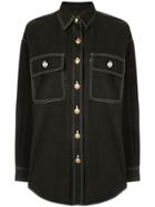 Chanel Pre-owned Stitching Details Shirt Jacket - Black
