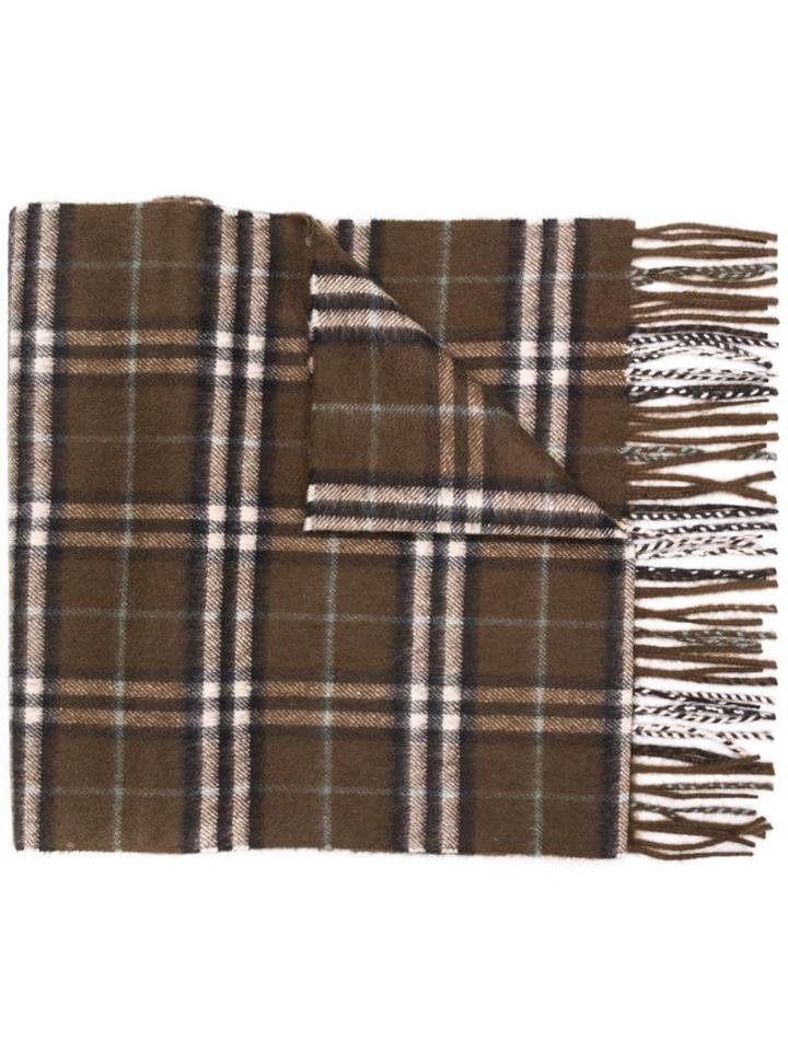 Burberry Check Cashmere Scarf - Brown