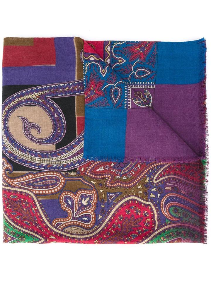 Etro Multi Print Scarf, Adult Unisex, Wool/yak