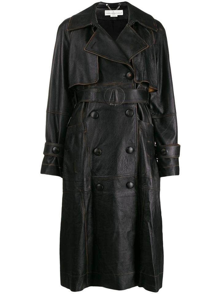 Golden Goose Vintage Style Leather Coat - Black