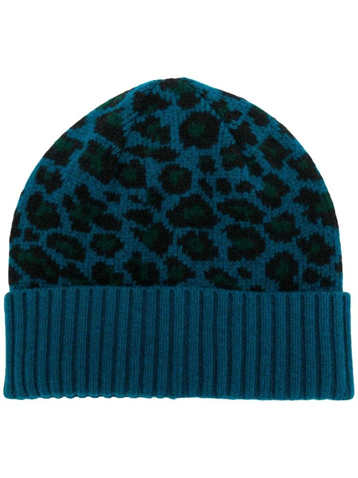 Paul Smith Animal Print Beanie - Blue