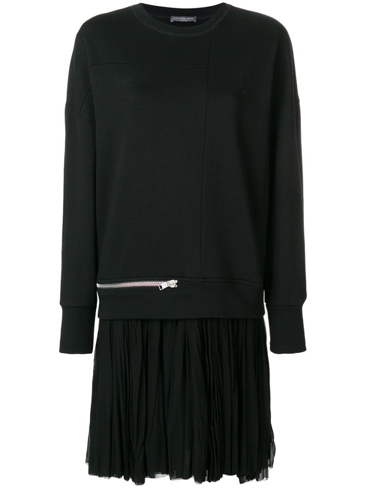 Alexander Mcqueen Oversized Zip Detail Sweatshirt - Black