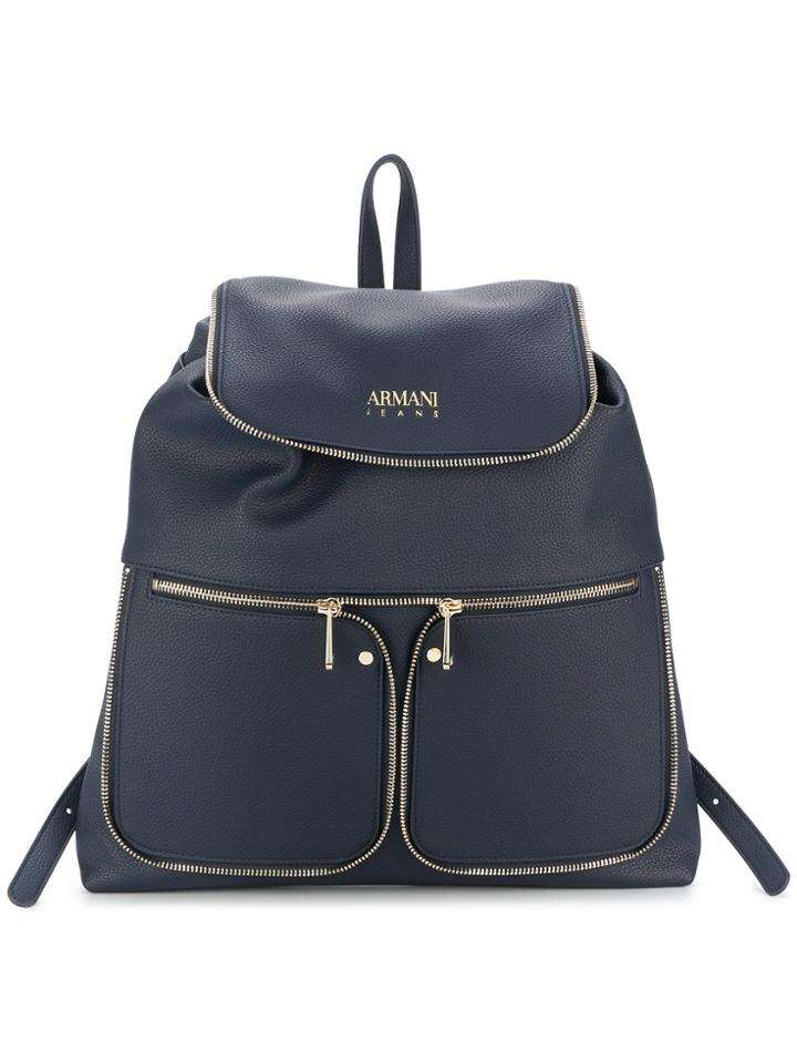Armani Jeans Zip Detail Backpack - Blue