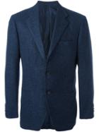 Kiton Two Button Blazer, Men's, Size: 50, Blue, Silk/cotton/cupro/wool