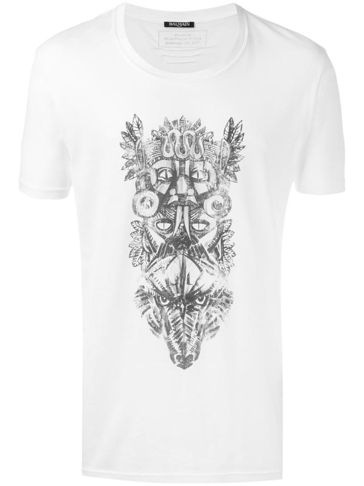 Balmain Animals Tribal T-shirt, Men's, Size: Small, White, Cotton
