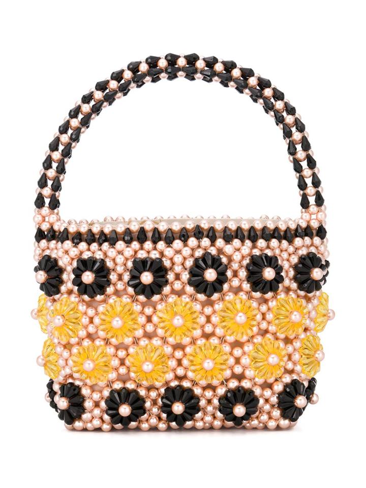 Shrimps Beaded Floral Tote - Pink
