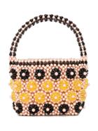 Shrimps Beaded Floral Tote - Pink