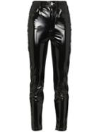 Unravel Project High Waisted Skinny Latex Jeans - Black