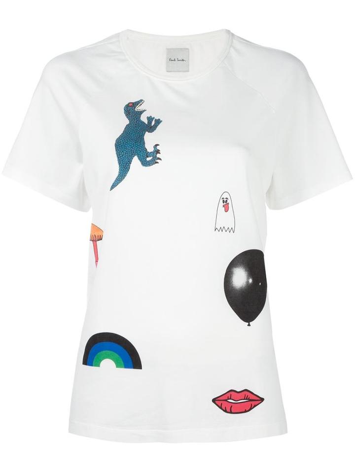 Paul Smith Multi Print T-shirt, Women's, Size: Small, White, Cotton