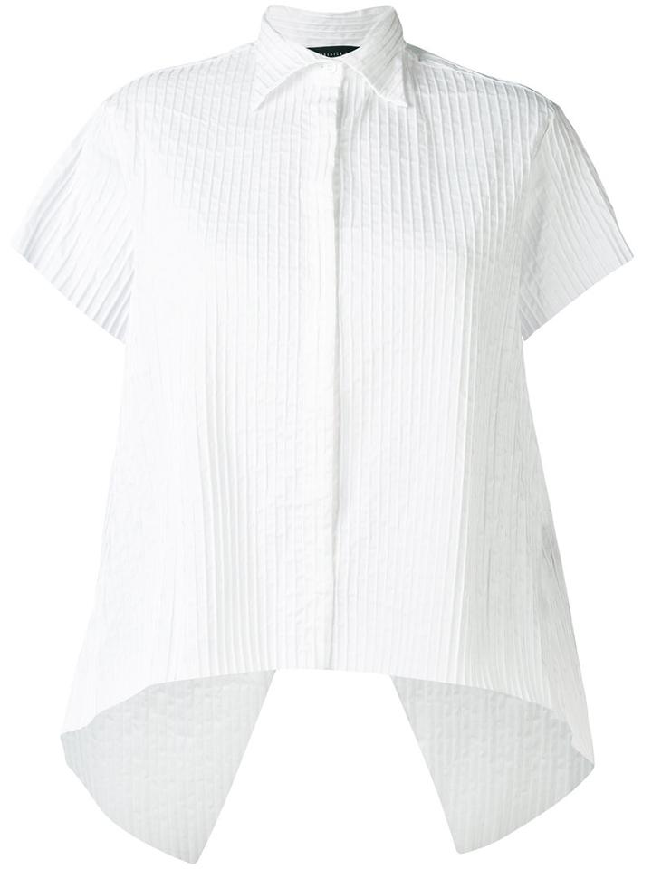 Federica Tosi - Boxy Stripe Shirt - Women - Cotton/polyamide/spandex/elastane - L, White, Cotton/polyamide/spandex/elastane
