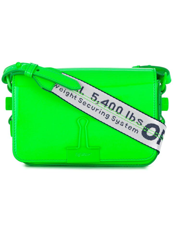 Off-white Mini Binder Clip Bag - Green