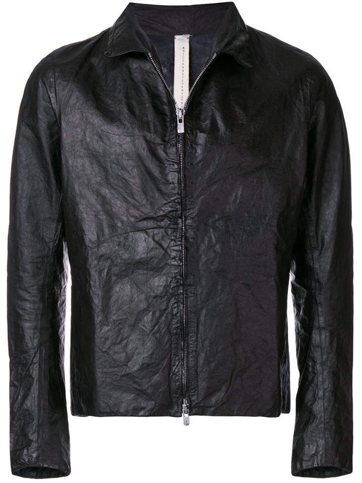 A Diciannoveventitre Classic Leather Jacket - Black