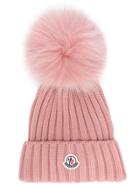 Moncler Pom Pom Beanie - Pink & Purple