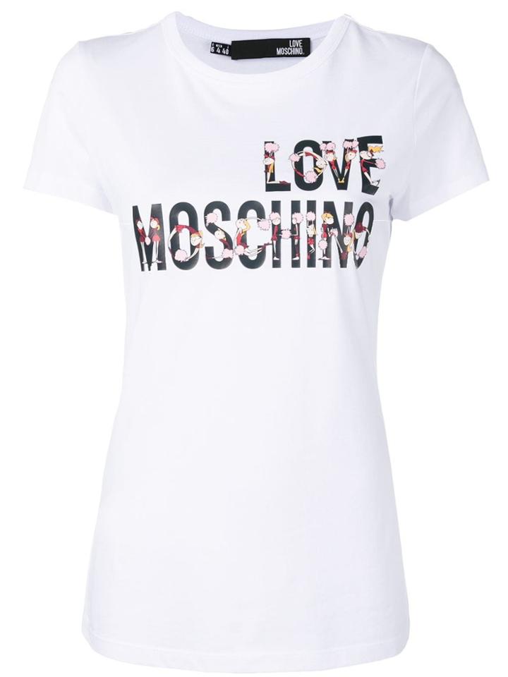 Love Moschino Cheerleader Doll Logo T-shirt - White