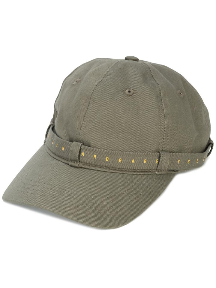 Mostly Heard Rarely Seen Lettering Strap Baseball Cap - Green