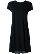 Sacai Draped Insert T-shirt Dress, Women's, Size: 2, Black, Cotton/polyester/cupro