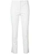 Helmut Lang Cropped Trousers, Women's, Size: 2, White, Cotton/spandex/elastane/acetate