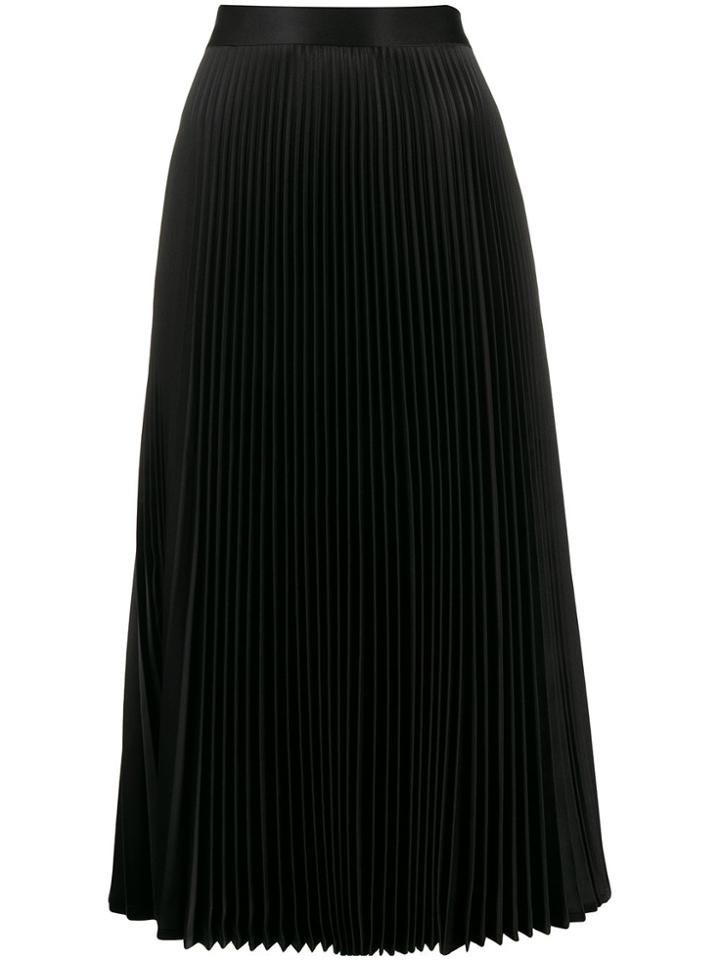 Les Coyotes De Paris Pleated Midi Skirt - Black