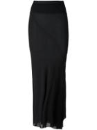 Rick Owens Pleated Panel Maxi Skirt, Women's, Size: 42, Black, Silk/viscose/cotton/polyamide
