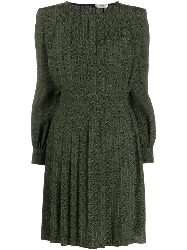 Fendi Printed Crepe Mini-dress - Black