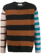 Paura Panelled Striped Jumper - Brown