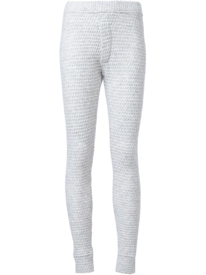 The Elder Statesman 'effa' Indent Leggings, Women's, Size: Large, White, Silk/cashmere