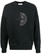 Stone Island Compass Badge Logo Sweatshirt - Black