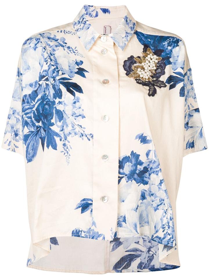 Antonio Marras Floral Print Shortsleeved Shirt - Neutrals