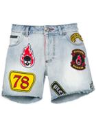 Philipp Plein Fashion Show Hot Pants Shorts - Blue
