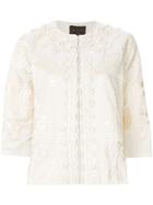 Biyan Embroidered Short Jacket - White