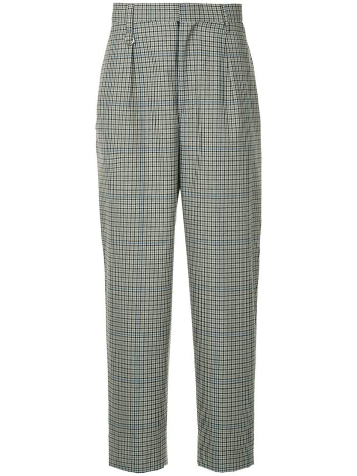 Monkey Time Checked Straight Trousers - Grey