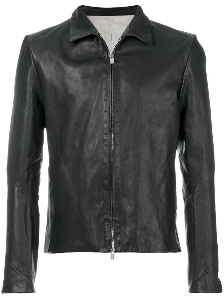A Diciannoveventitre Slim-fit Leather Jacket - Black