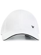 Emporio Armani Logo Print Cap, Men's, Size: S/m, White, Polyester/spandex/elastane/cotton