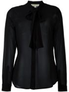 Michael Michael Kors Pussybow Blouse, Women's, Size: Medium, Black, Polyester